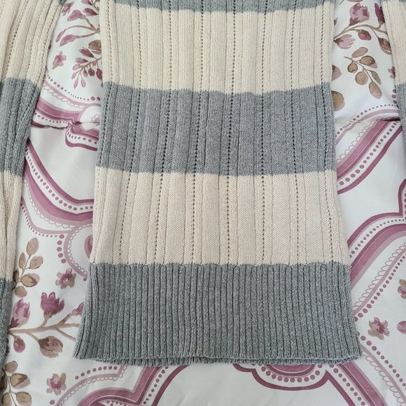 Arizona Striped Vneck Ribbed Sweater XS - Picture 10 of 16